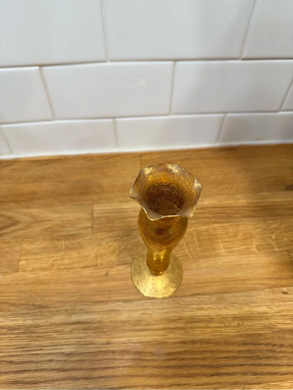 Vintage Gold Decorative Metal Bud Vase - Elegant Home Accent